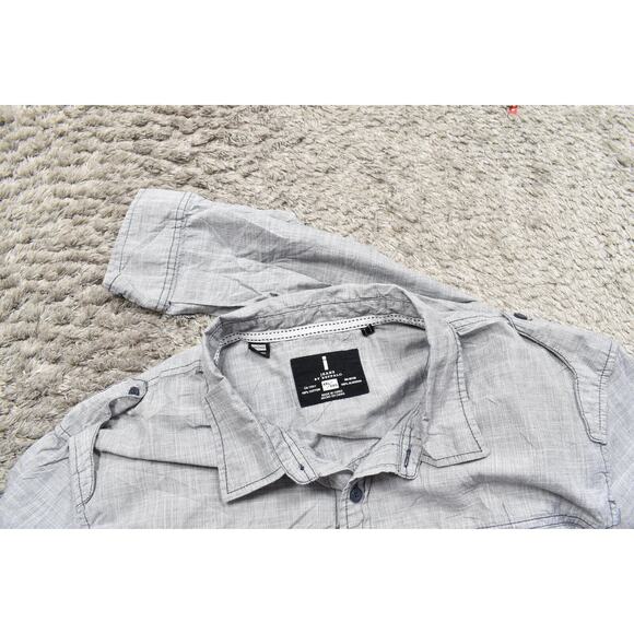 Jeans By Buffalo Gray Button-Up Shirt Men 2XL Cotton Classic - Picture 7 of 8